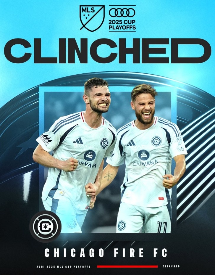 芝加哥火焰5-3擊敗邁阿密國(guó)際，自2017年首次進(jìn)入季后賽