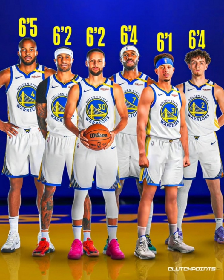 科爾的最?lèi)?ài)！美媒曬勇士后場(chǎng)身高 7名后衛(wèi)均不超1米96